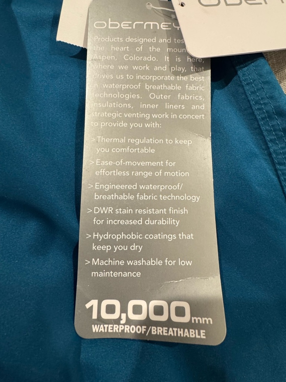Obermeyer Teal Blue Waterproof Ski Pants - Picture 5 of 8